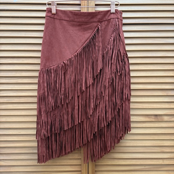 Idyllwind Fringed Brown Skirt size XS - Picture 5 of 6